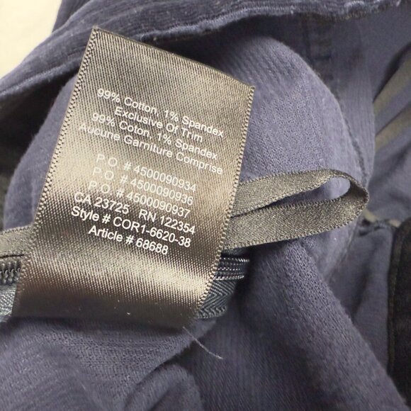 BABATON Aritzia Corduroy Office Mid Rise Slim Leg Navy Blue Ankle Pant Size 4 - Picture 6 of 7